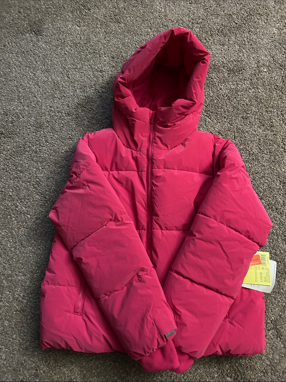 all in motion Kids Hooded Puffer Jacket - Hot Pink size kids 10/12
